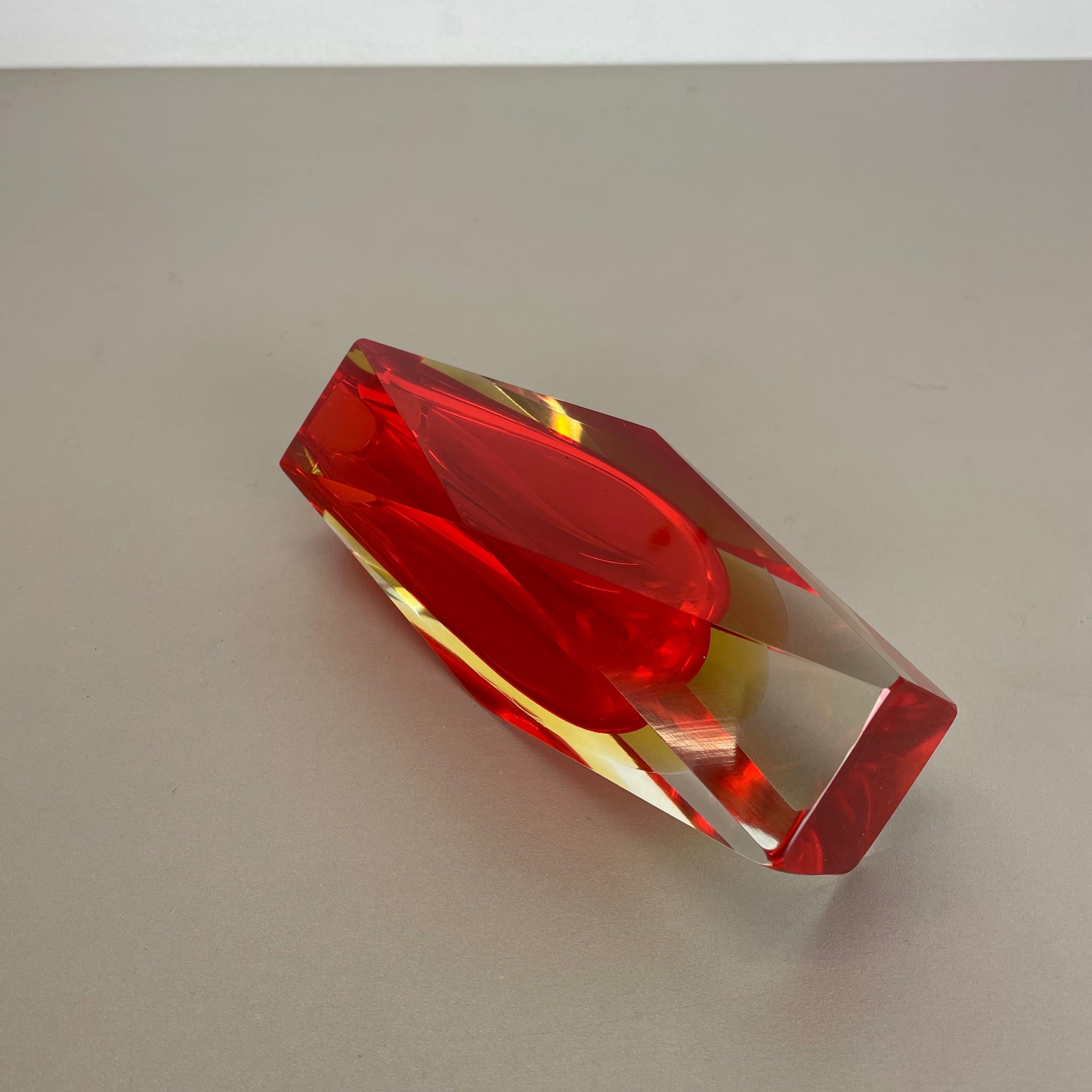 Large Red Murano Glass Sommerso Vase by Flavio Poli Attributed, Italy 1970s For Sale 9