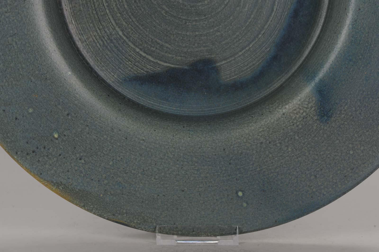 Large 20th Century Washing Basin Monochrome Blue Studio Pottery Netherlands For Sale 4