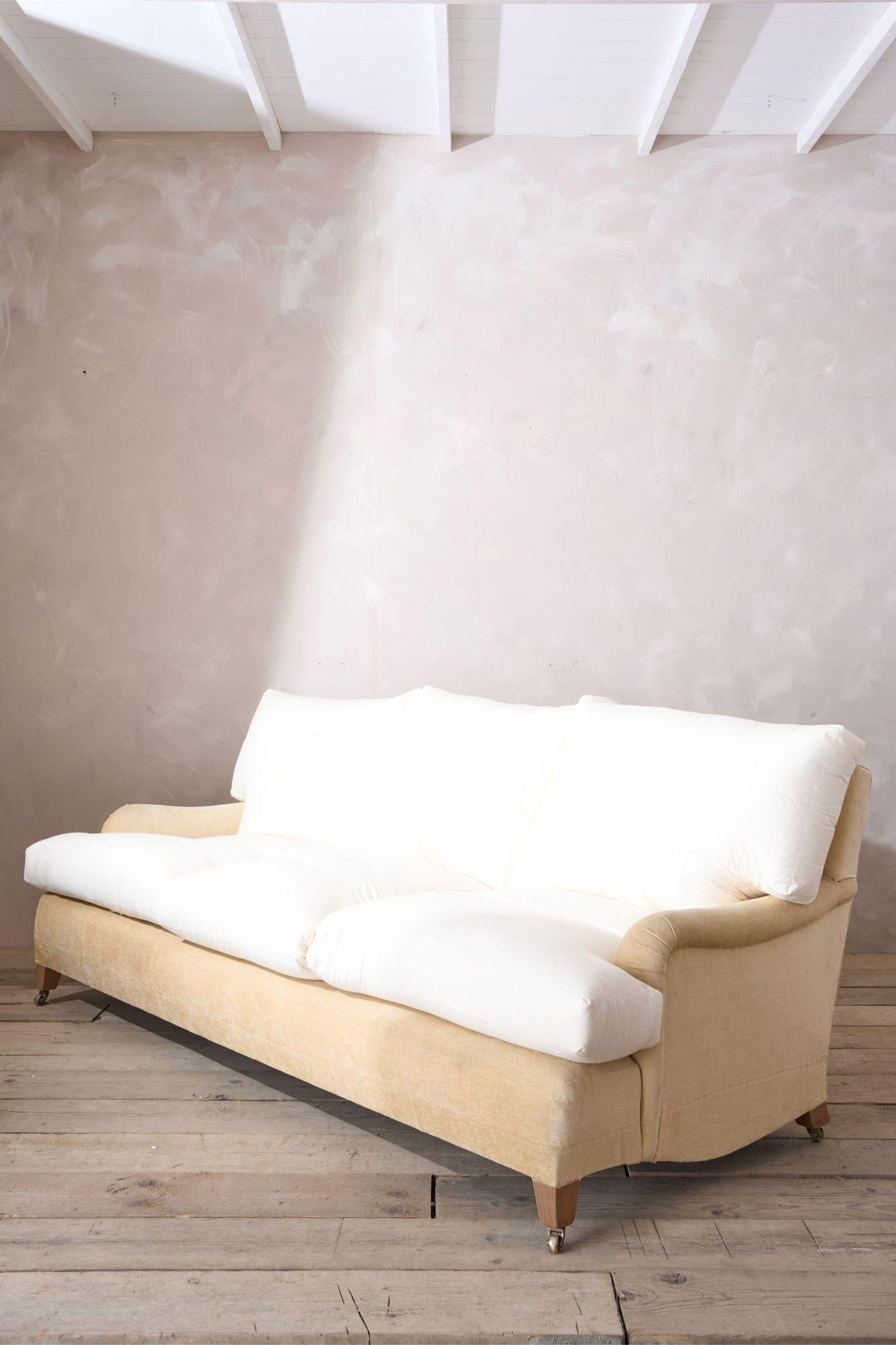 20th Century Large 20th century 3 seater sofa in Howard and sons style