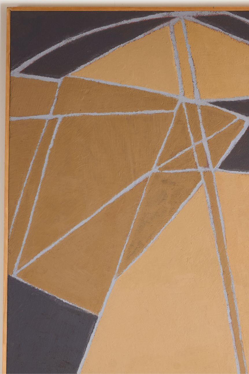 Il s'agit d'une peinture abstraite du 20e siècle. Il s'agissait d'une proposition de vitrail pour une église en Belgique. Cette œuvre est composée d'acrylique sur panneau mélangé à du gesso et du sable pour créer une texture épaisse et dure. Les