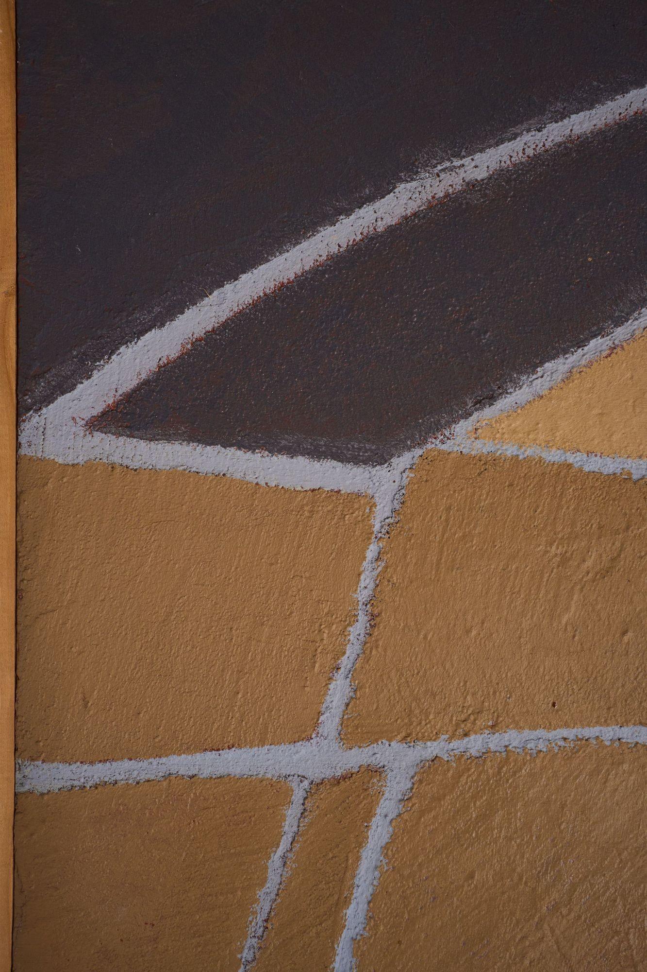 Grande peinture abstraite du 20e siècle à l'acrylique sur panneau en vente 3