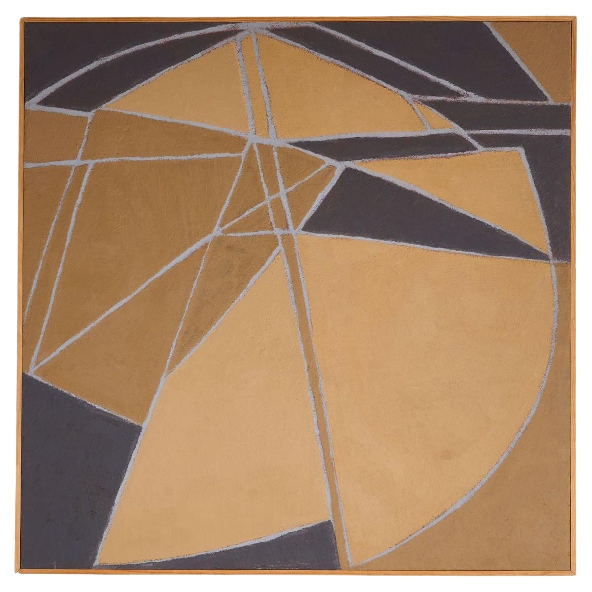 Grande peinture abstraite du 20e siècle à l'acrylique sur panneau