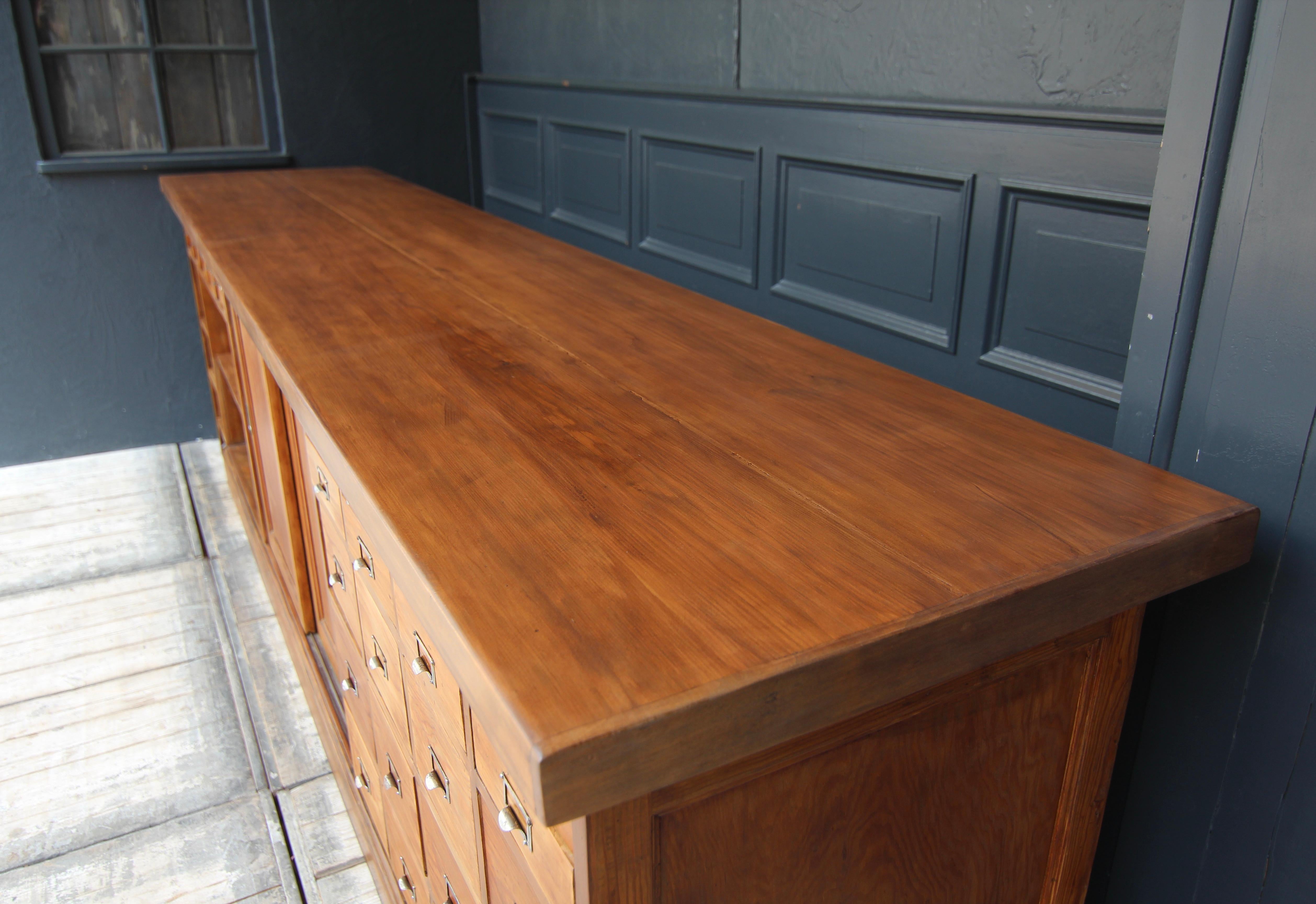 Large 20th Century Apothecary Shop Counter with Drawers 5
