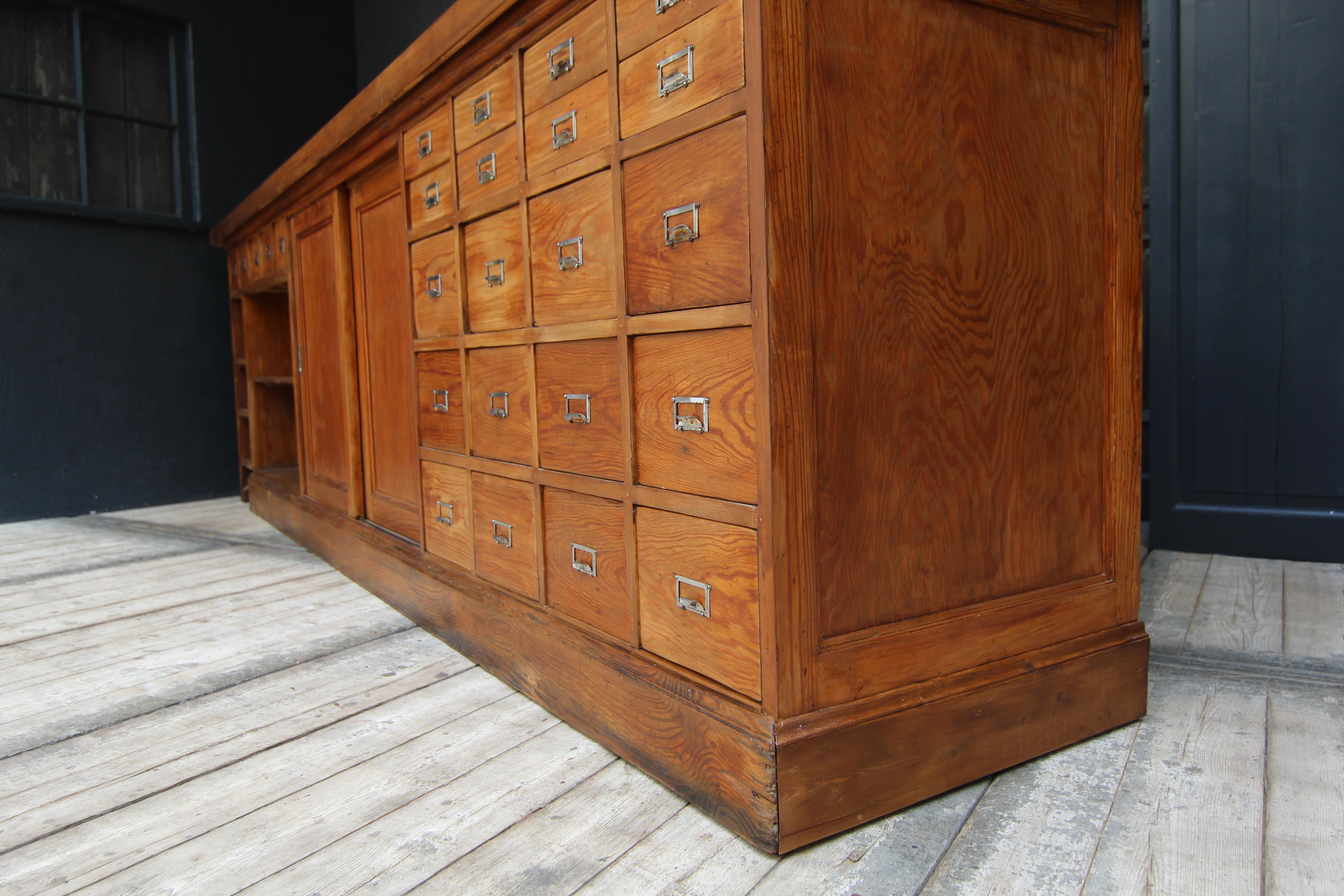 Large 20th Century Apothecary Shop Counter with Drawers 10