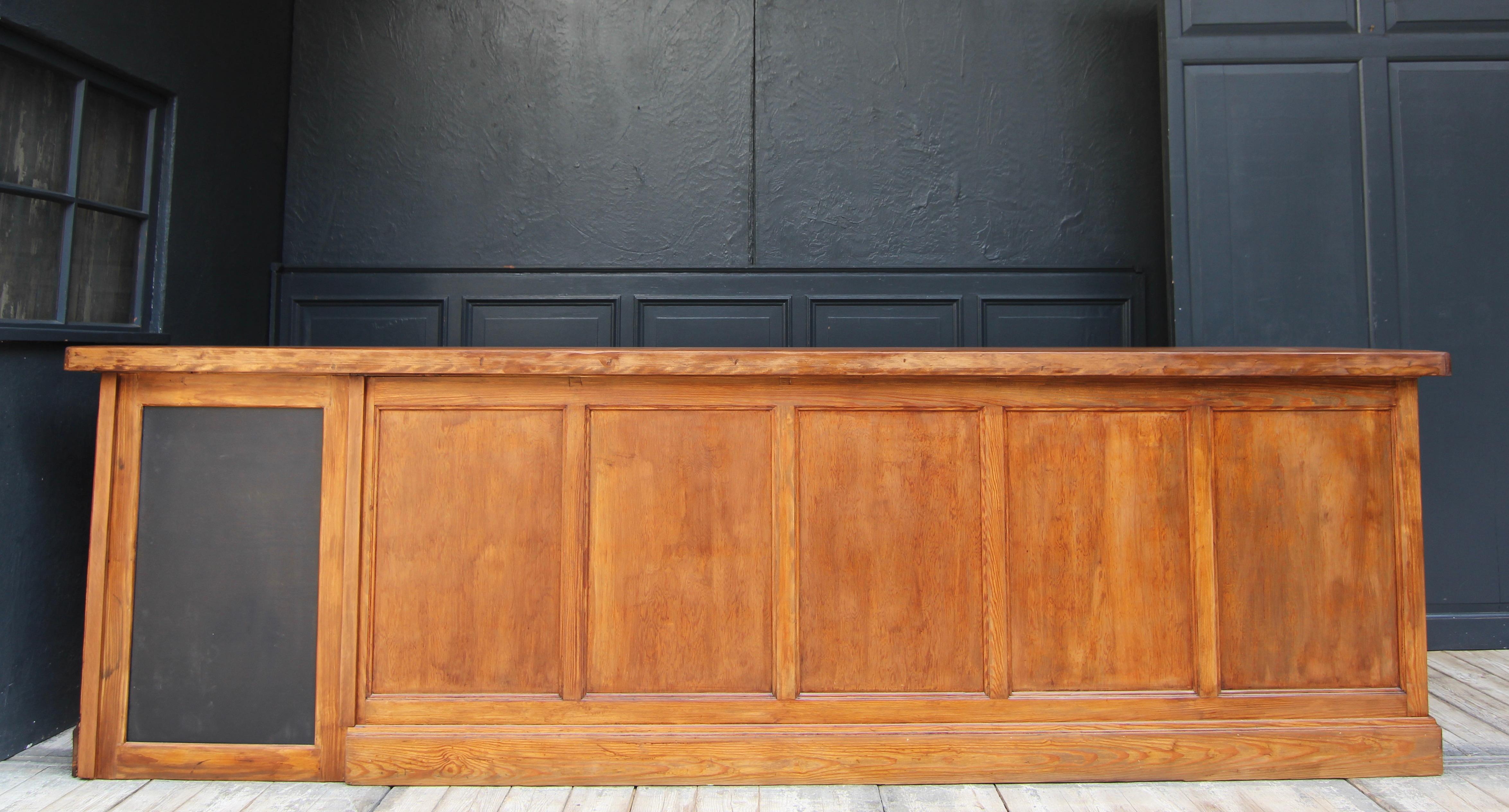 Large 20th Century Apothecary Shop Counter with Drawers 11