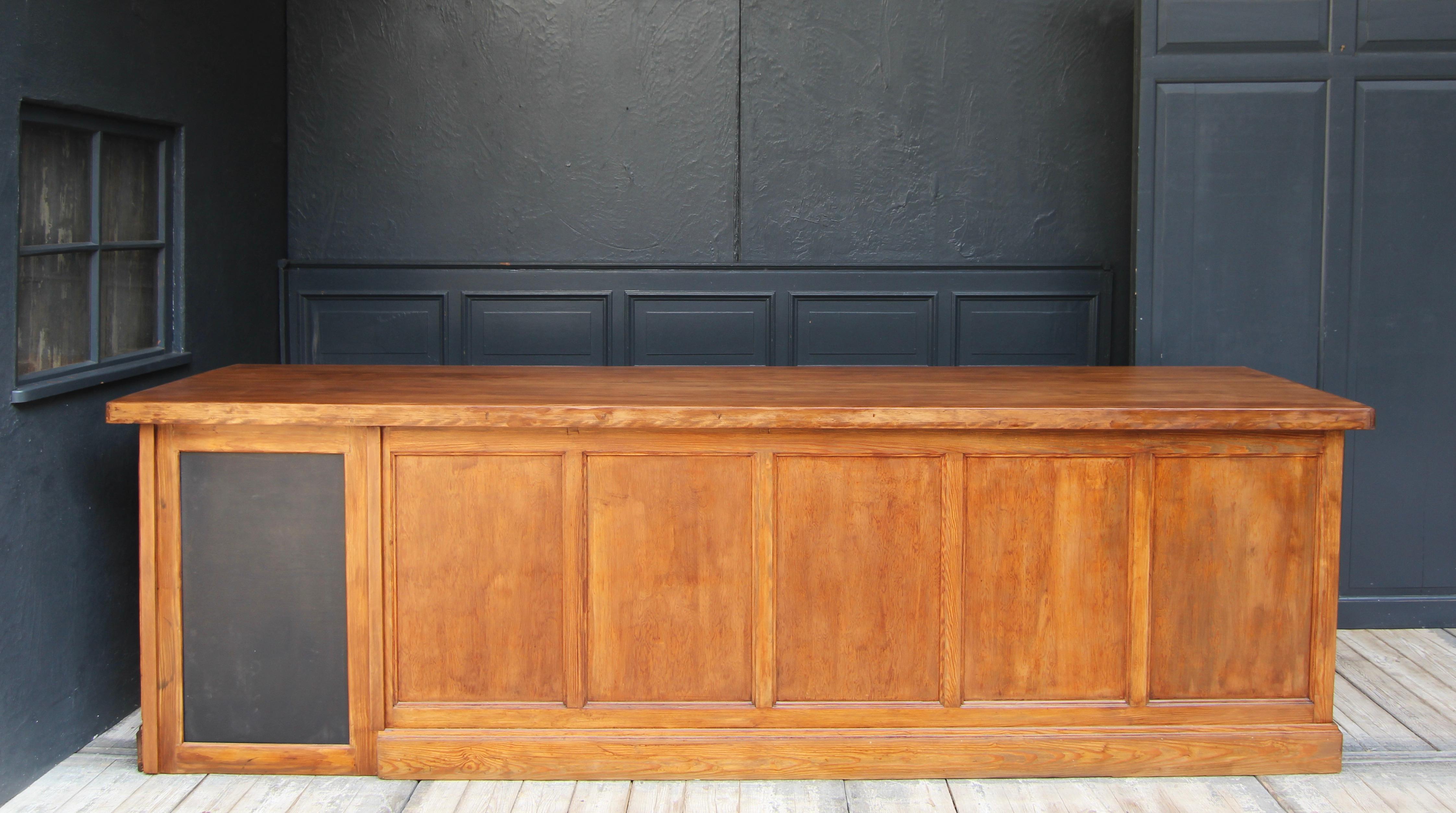 Large 20th Century Apothecary Shop Counter with Drawers 12