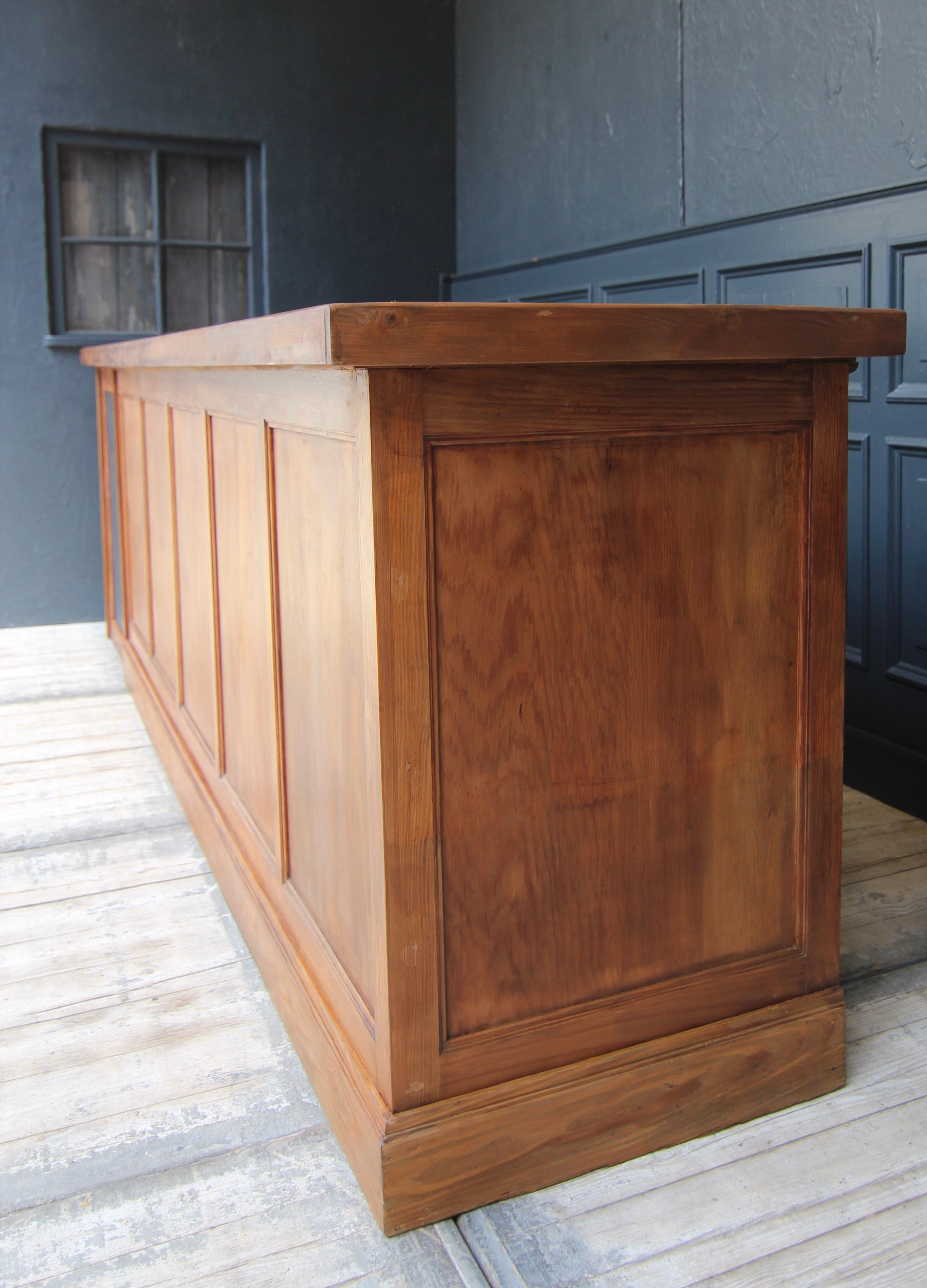 Large 20th Century Apothecary Shop Counter with Drawers 14