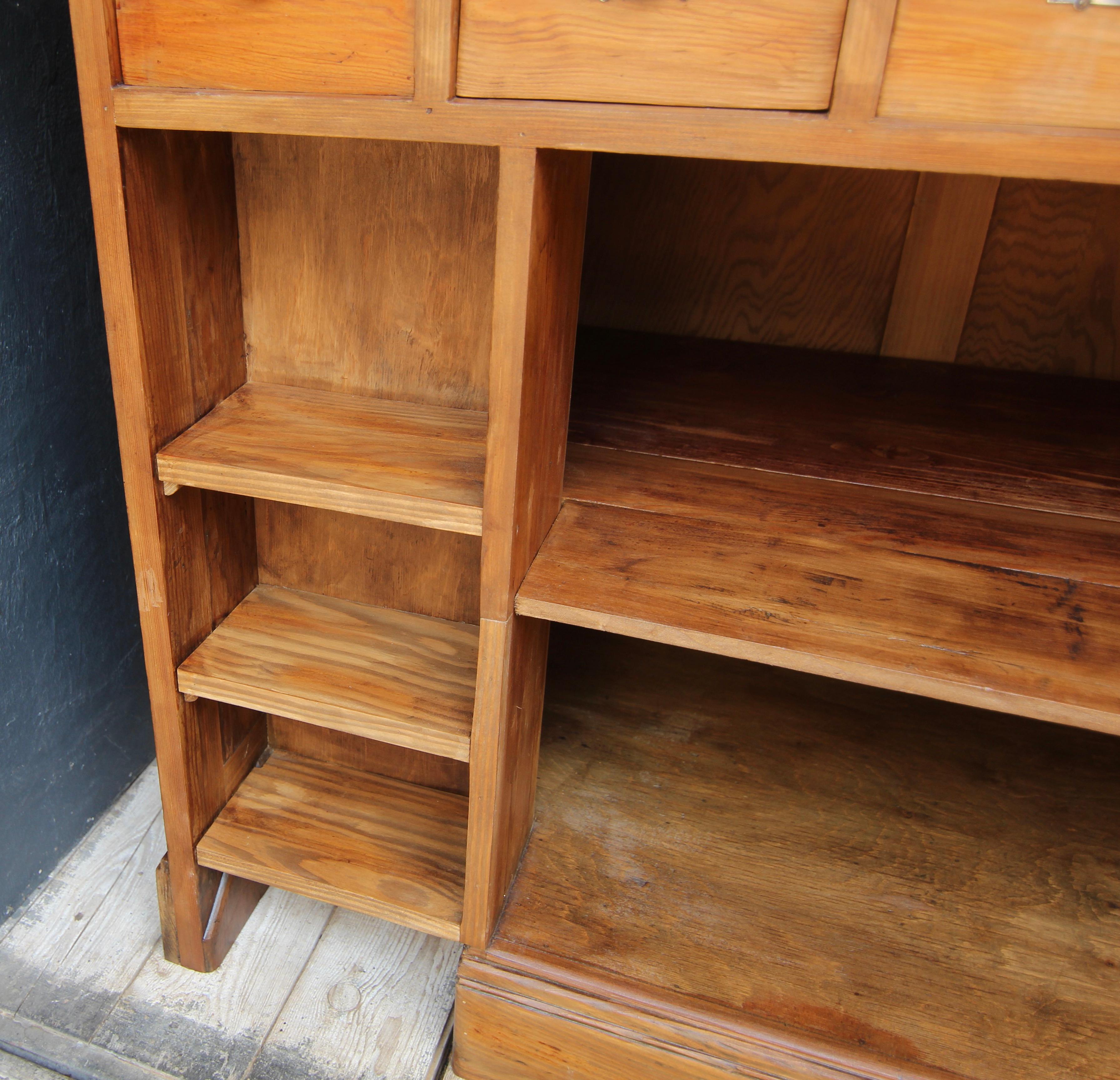 Large 20th Century Apothecary Shop Counter with Drawers 1