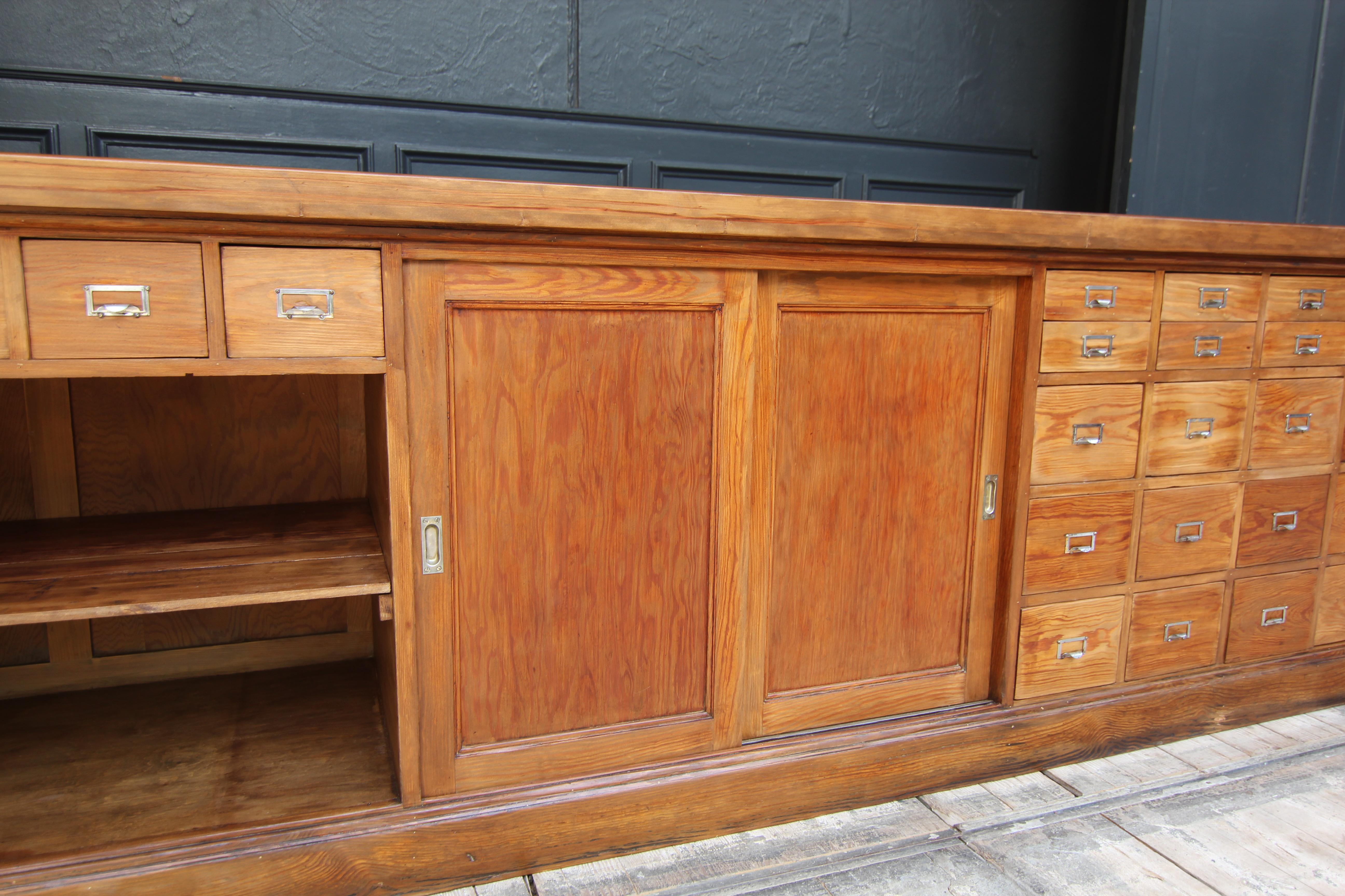 Large 20th Century Apothecary Shop Counter with Drawers 2