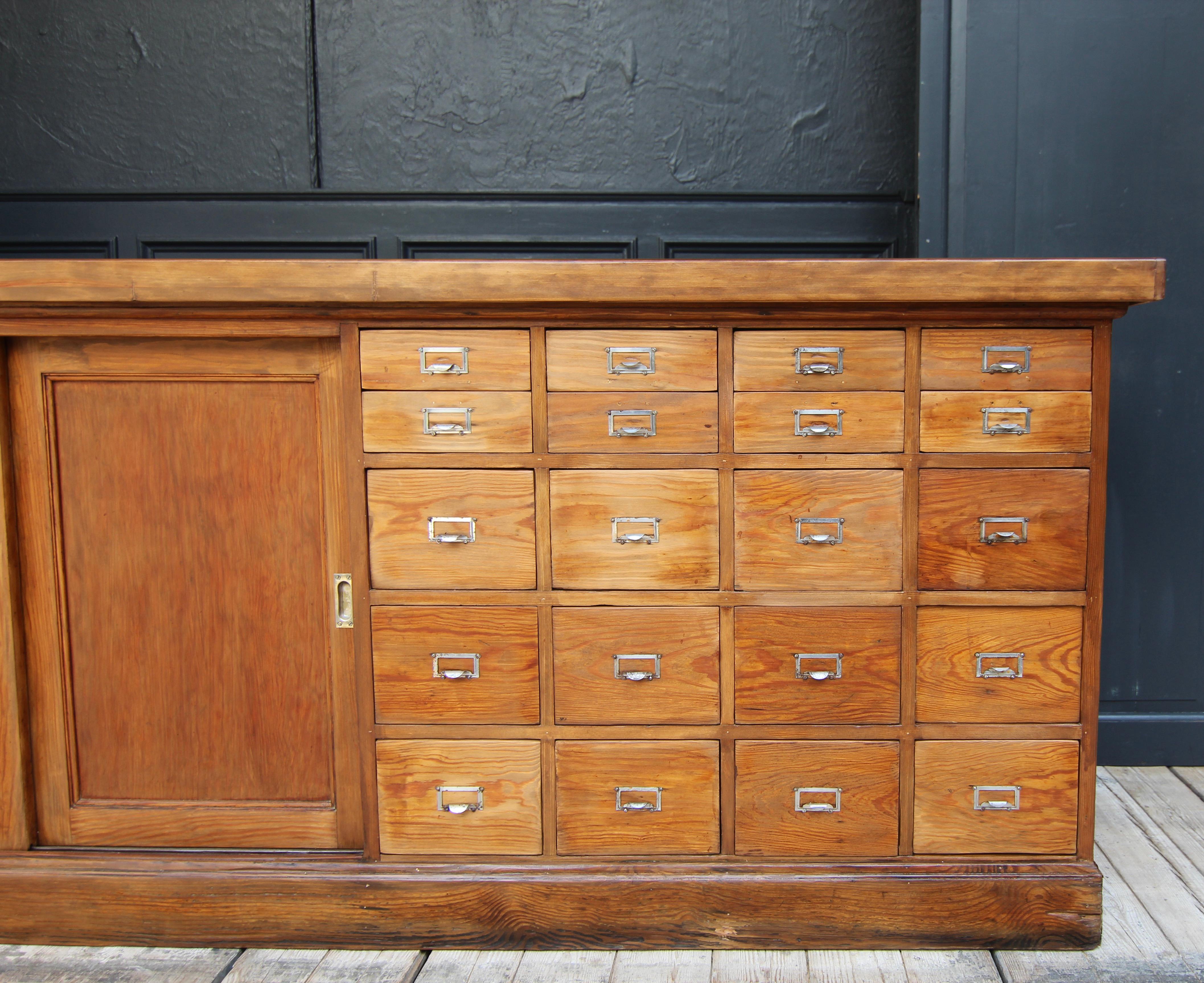 Large 20th Century Apothecary Shop Counter with Drawers 3