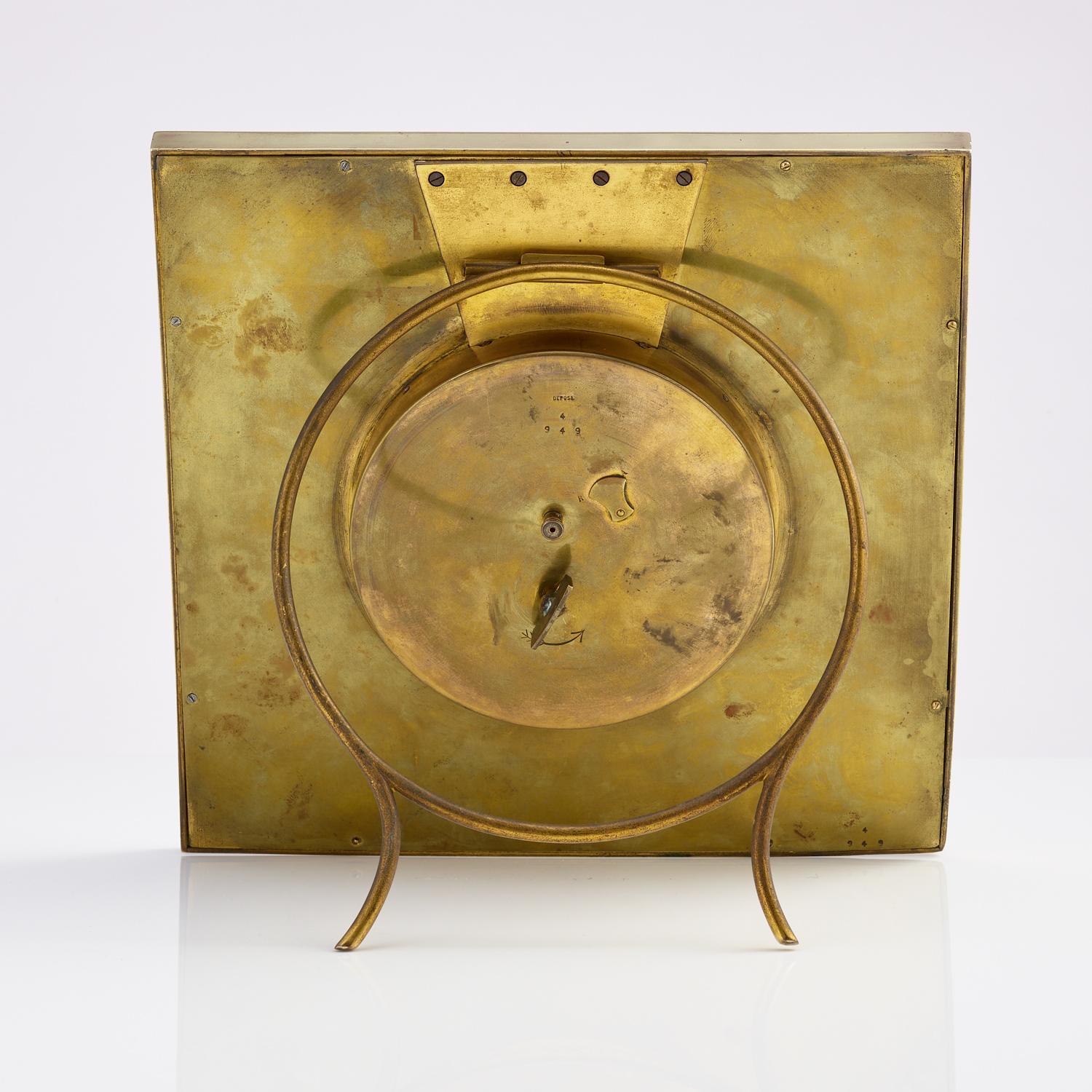 French Large 20th Century Art Deco Desk Clock Made by Kendall of Paris, circa 1930