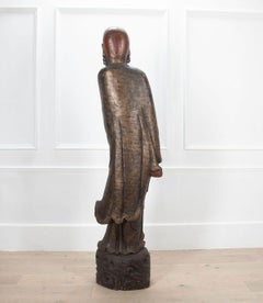 Large 20th Century Asian Carved Wooden Figure