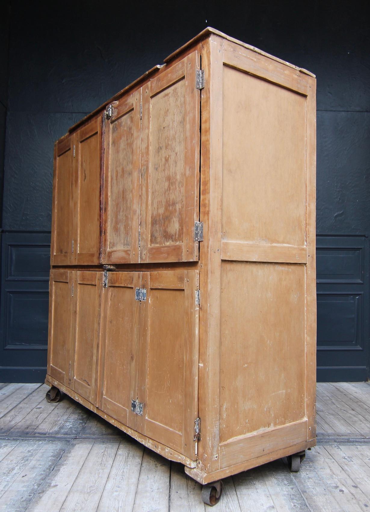 Large 20th Century Bakery Cabinet on Castors For Sale 5