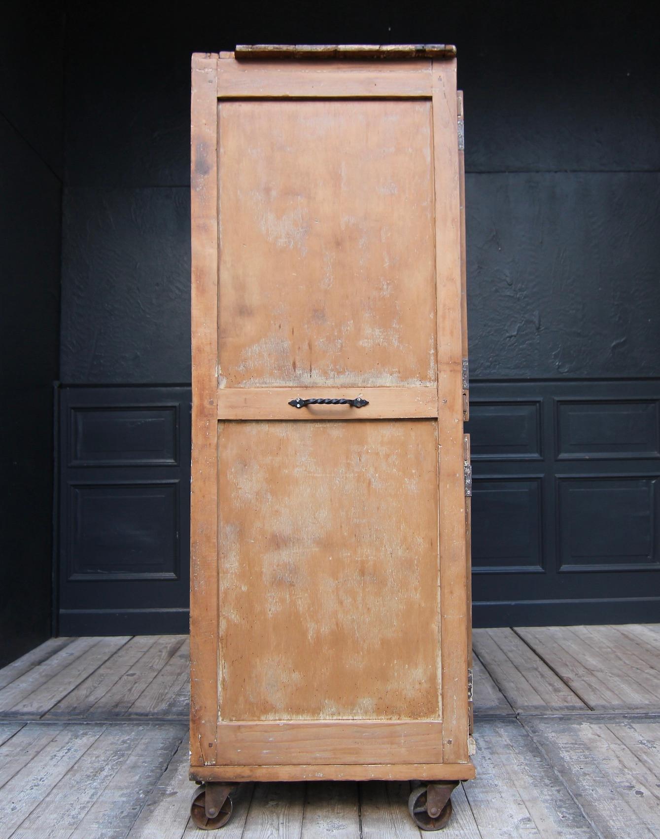 Large 20th Century Bakery Cabinet on Castors For Sale 7