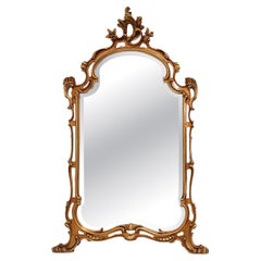 Large 20th century Baroque gilt wooden mirror in Louis XV style
