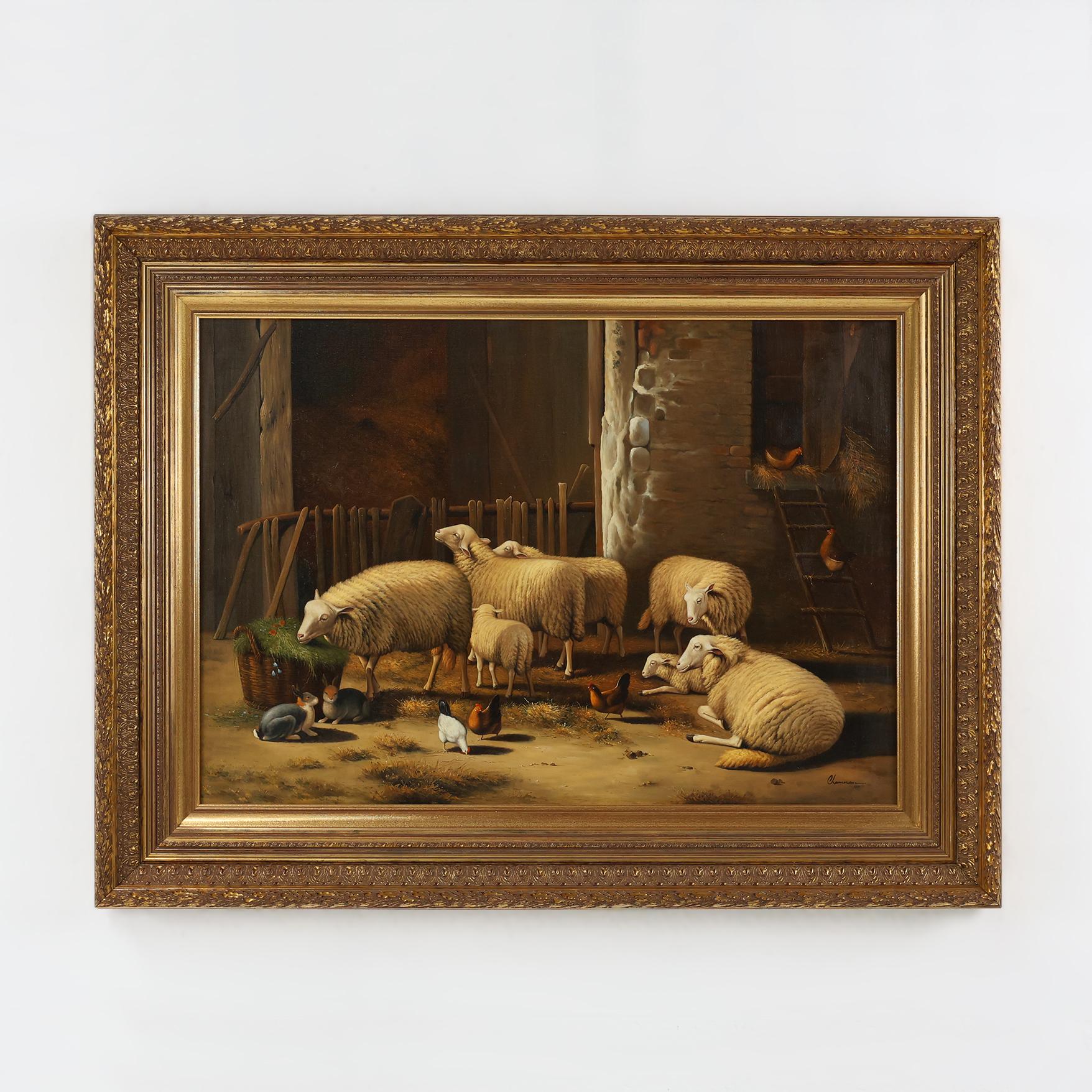 Belgien / 1991 / Gemälde / Leinwand, Holz / Antik / Barock / Rokoko  

Signiertes Gemälde im Barockstil mit sehr dekorativem vergoldetem Holzrahmen aus Belgien. Signiert in der rechten Ecke.

Dieses Gemälde fängt einen heiteren Moment des Landlebens