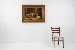 Grand tableau baroque du 20e siècle avec cadre en bois doré, Belgique 1991