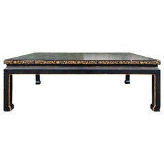 Large 20th Century Black and Gilt Decorated Coffee Table