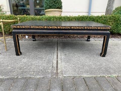 Large 20th Century Black and Gilt Decorated Coffee Table