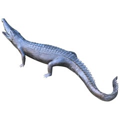 Large 20th Century Bronze Crocodile