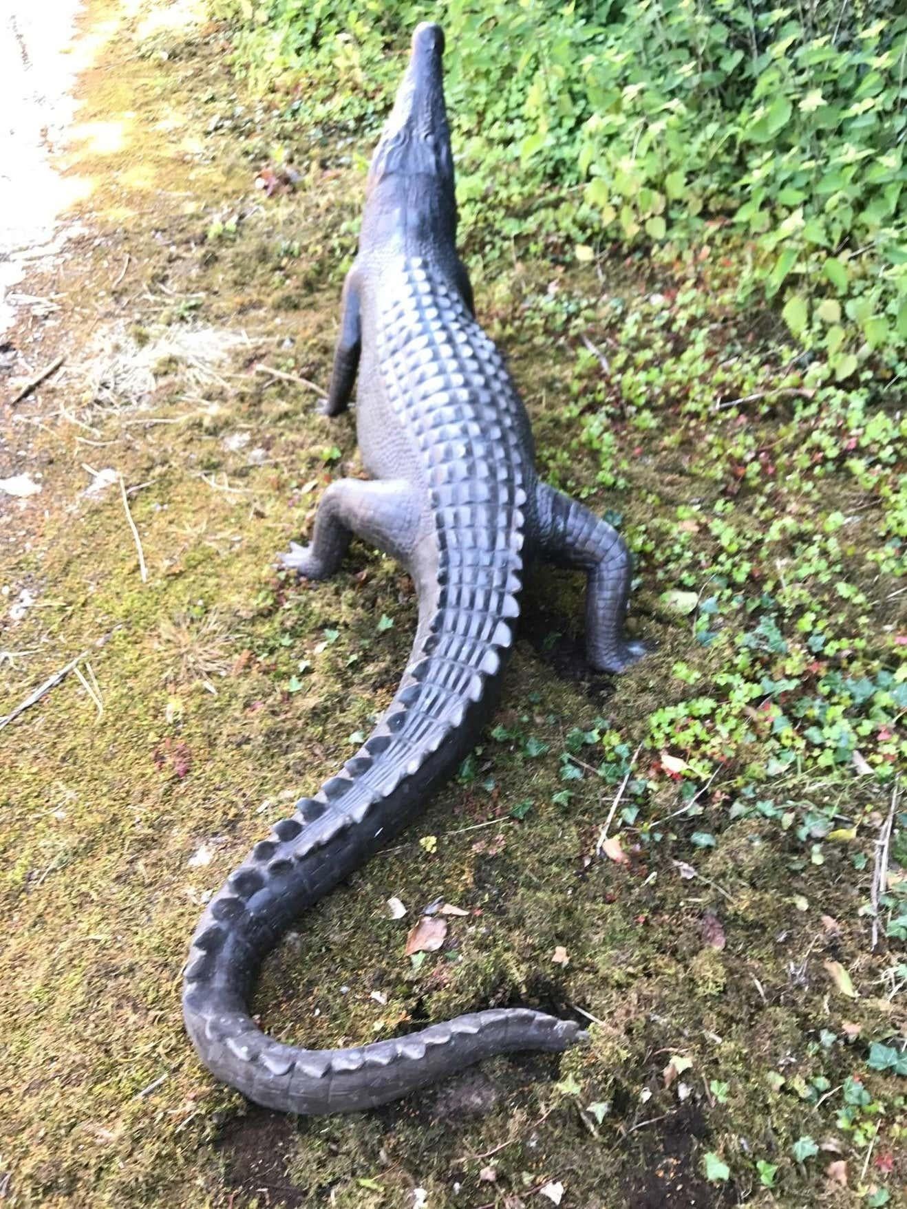 Cast Large 20th Century Bronze Crocodile For Sale