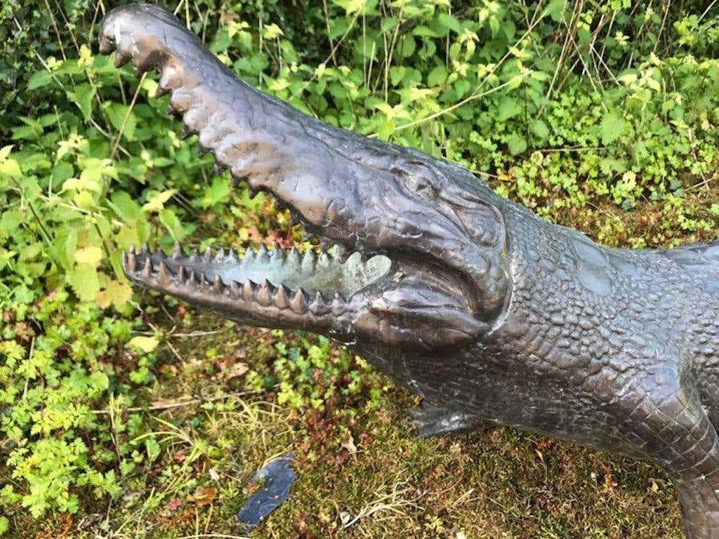 Large 20th Century Bronze Crocodile For Sale 3