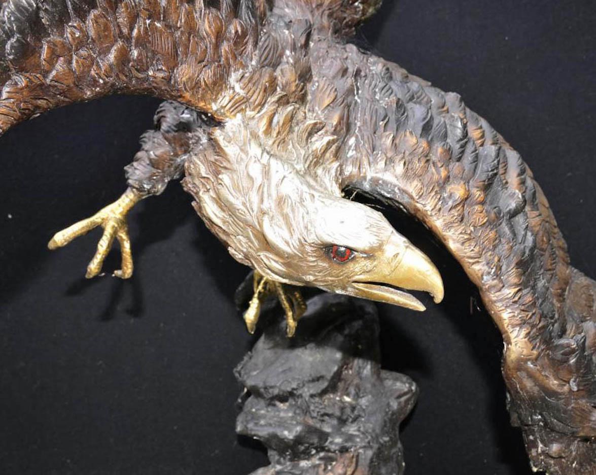 Large 20th Century Bronze Sculpture of an American Bald Eagle For Sale 1