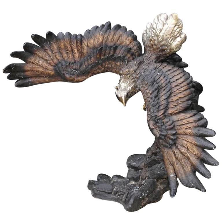 Large 20th Century Bronze Sculpture of an American Bald Eagle For Sale
