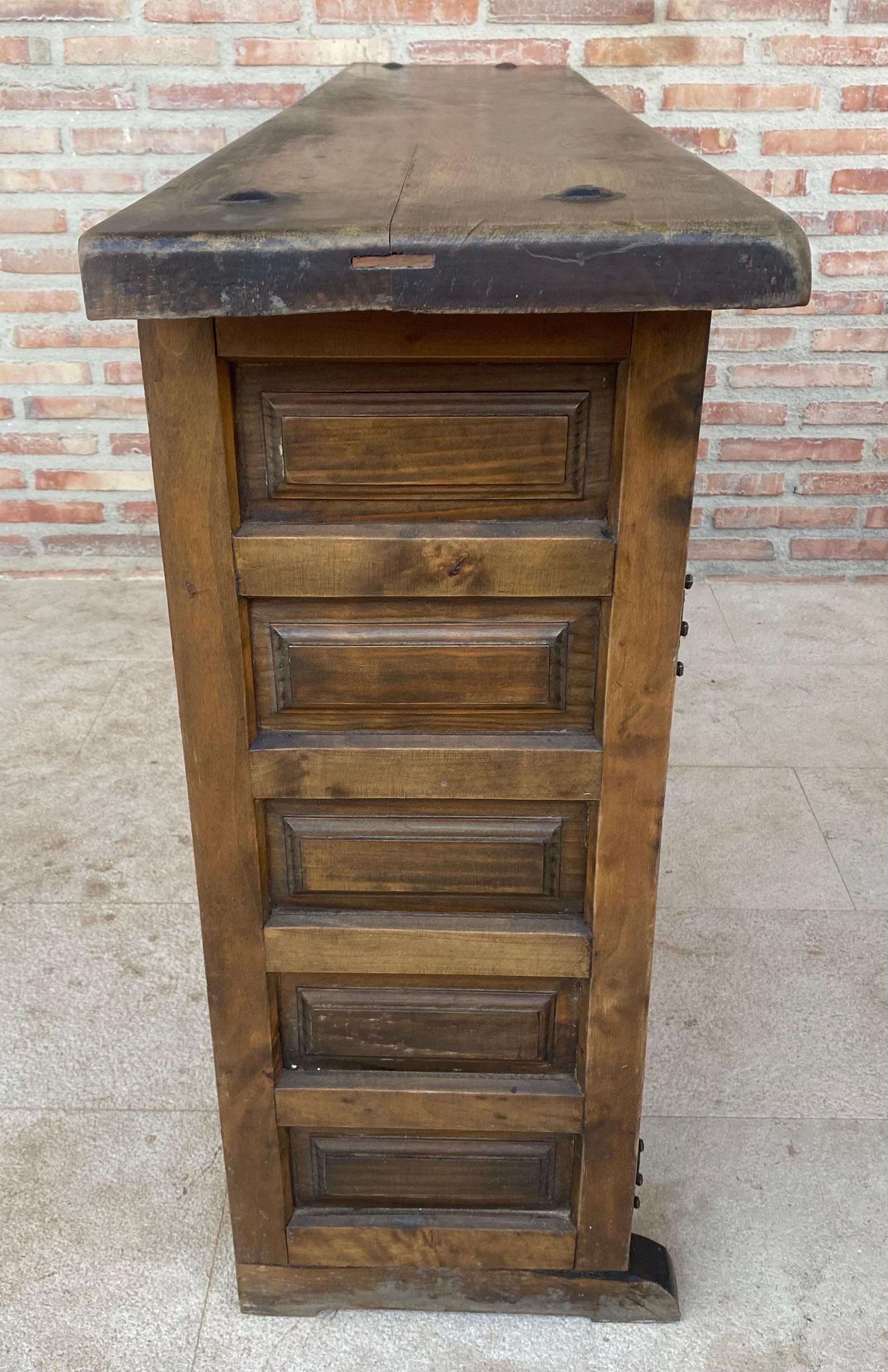 Large 20th Century Catalan Spanish Baroque Carved Walnut Tuscan Credenza or Buff 7