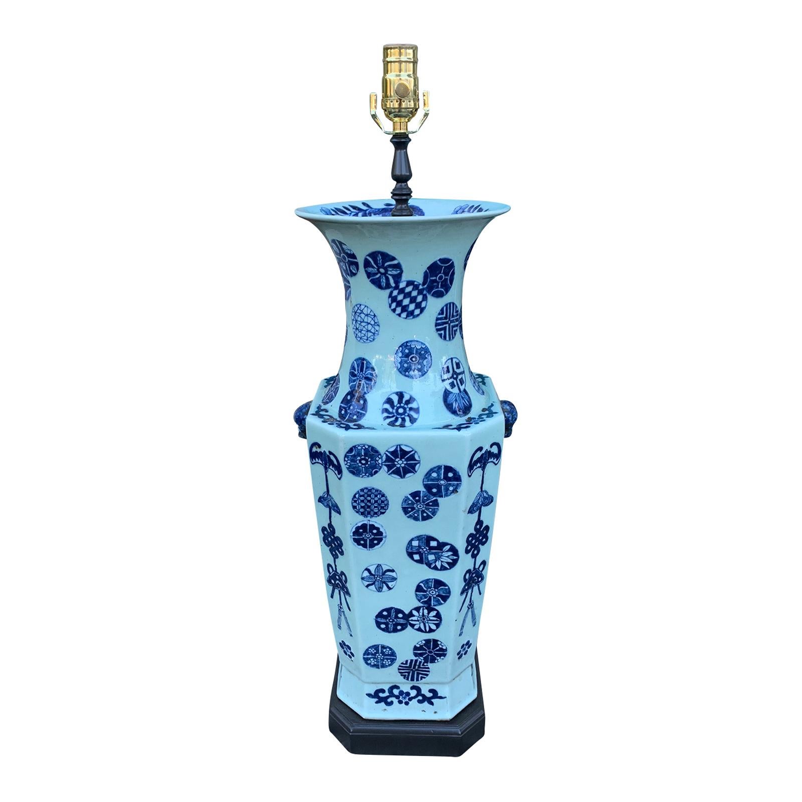 Very Large 19th Century Chinese Vase as Lamp For Sale at 1stDibs