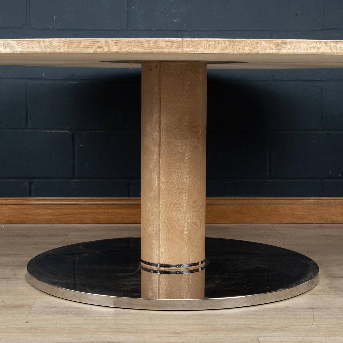 Leather Large 20th Century Circular Dining Table by Fendi, Italy, c.1990