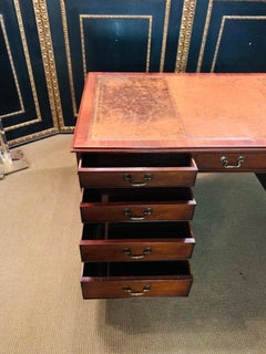 Large original 20th Century Classical English Writing Desk, circa 1910-1920