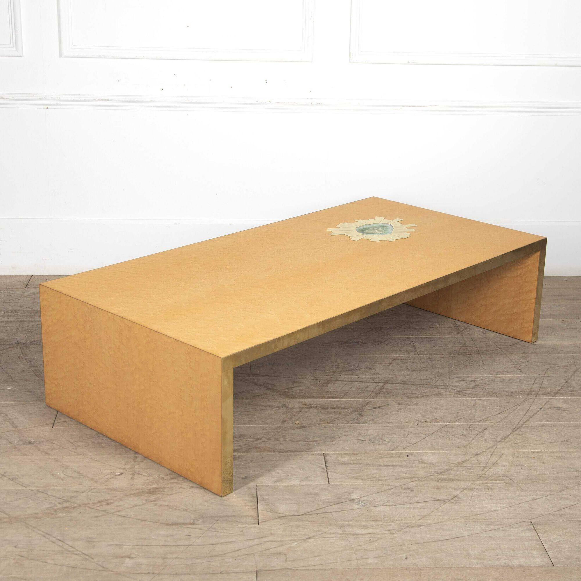 Brass Large 20th Century Coffee Table For Sale