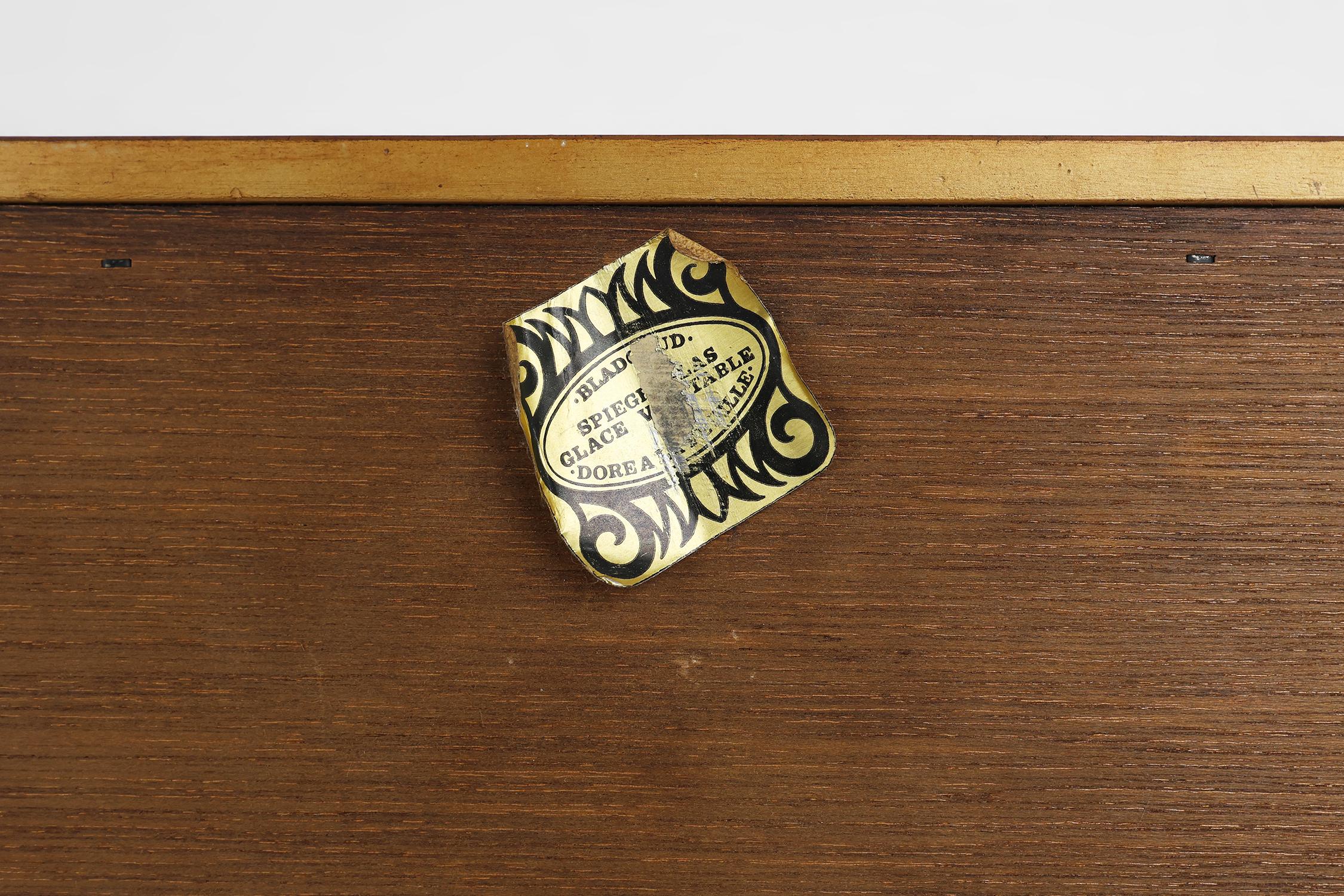 Gran espejo decorativo dorado Vintage del siglo XX, Bélgica en venta 3