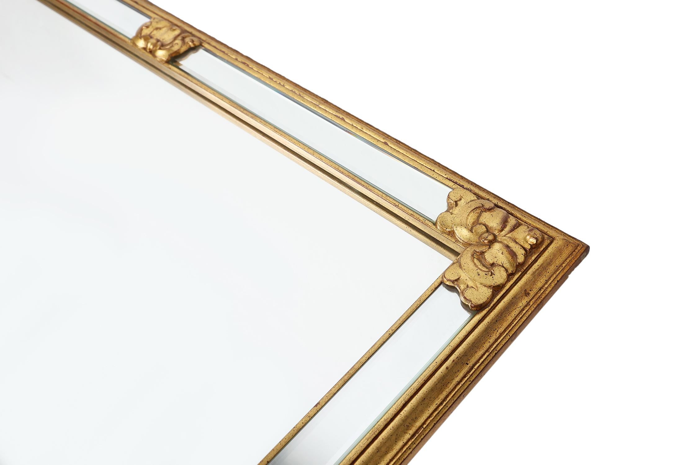 Gran espejo decorativo dorado Vintage del siglo XX, Bélgica Belga en venta