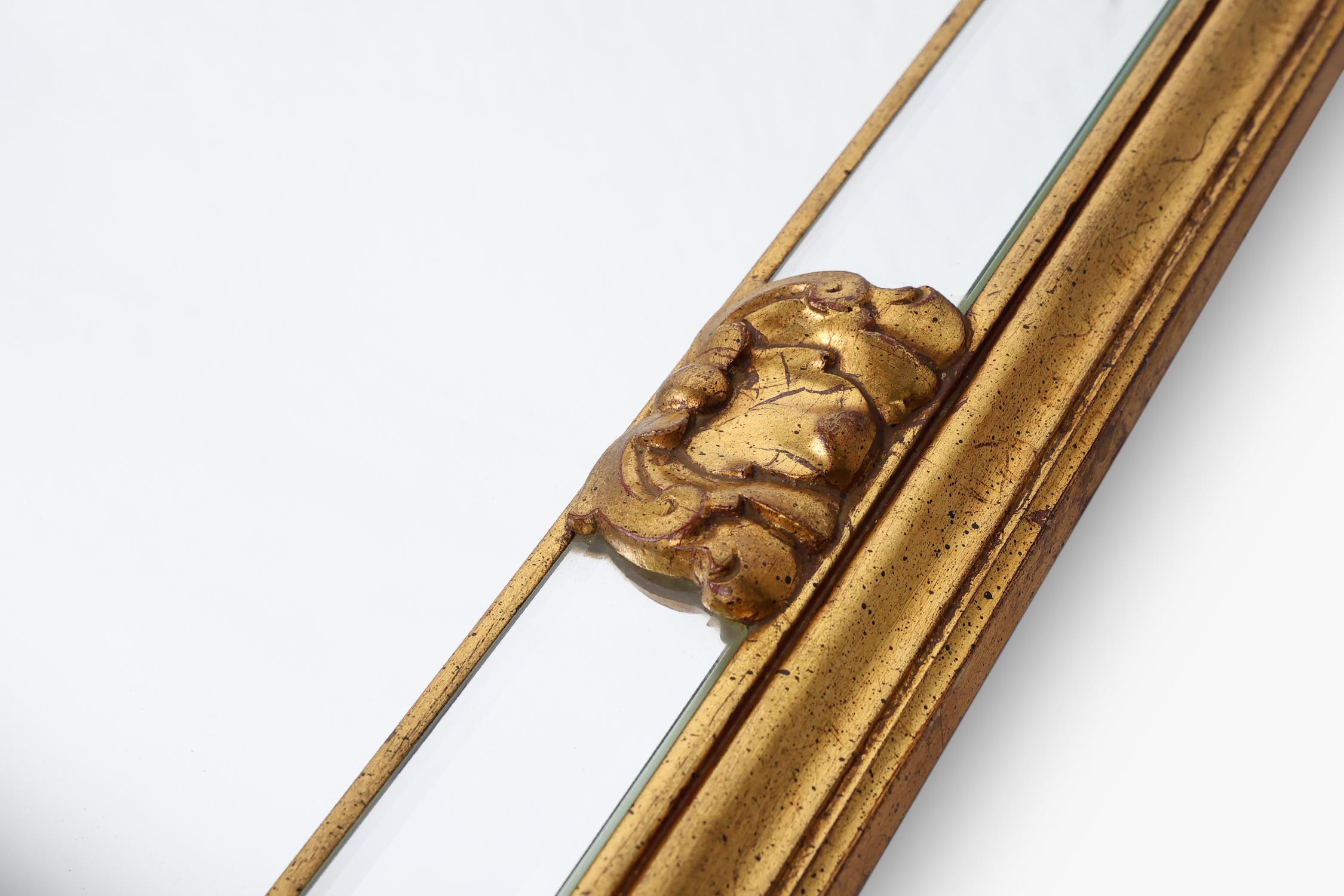 Gran espejo decorativo dorado Vintage del siglo XX, Bélgica en Bueno estado para la venta en Meulebeke, BE