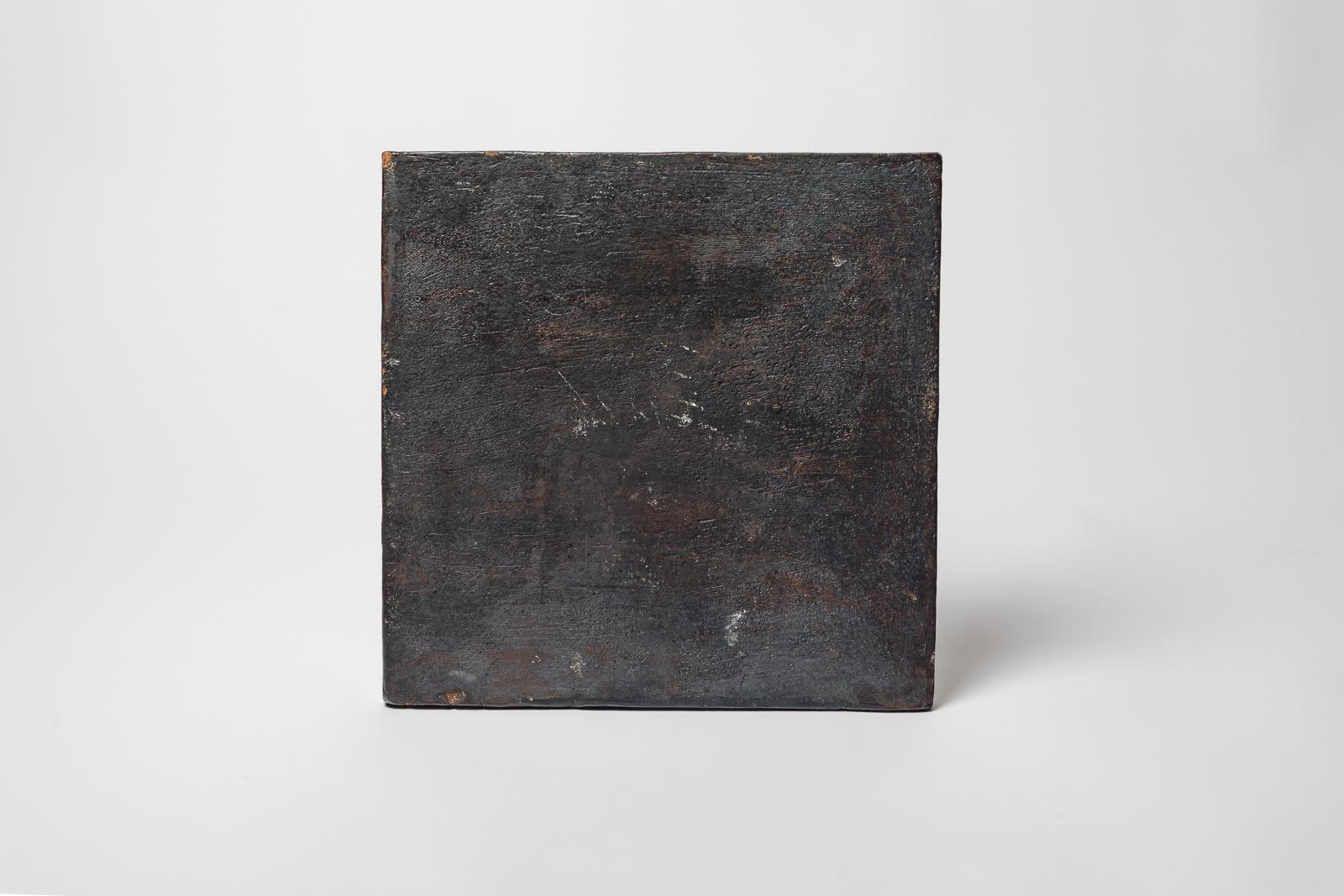 Francese Grande piastrella o piatto decorativo da parete in ceramica del XX secolo di Alexandre Kostanda in vendita