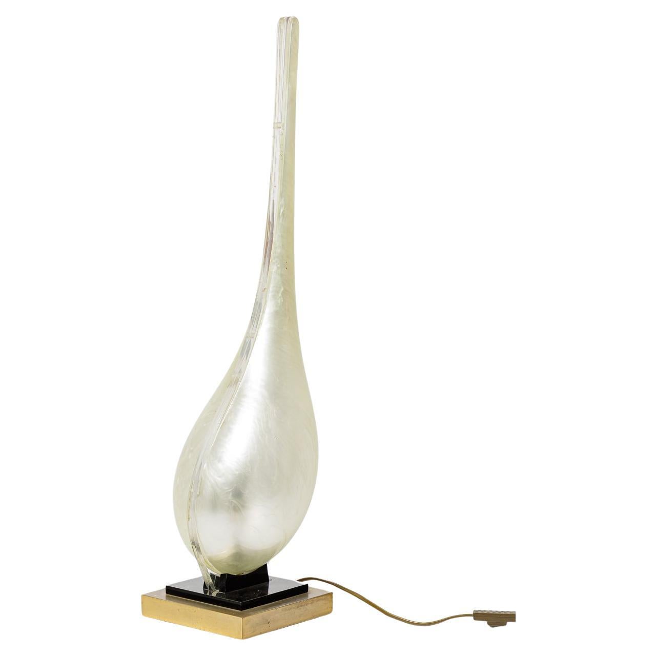 Large 20th century design plastic table lamp by Michel Dumas unique piece 1970