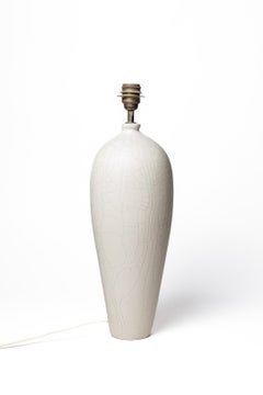 Large 20th century design white and black ceramic table lamp circa 1980