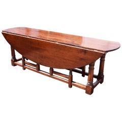 Large 20th Century English Fruitwood Wakes Table