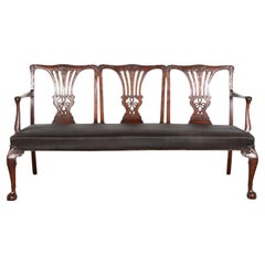 Large 20th Century English Mahogany Settee