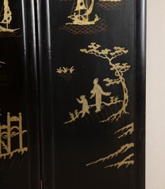 Large 20th Century French Lacquer Screen