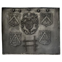Large 20th Century French Louis XIV Style 'Coat of Arms' Fireback / Backsplash