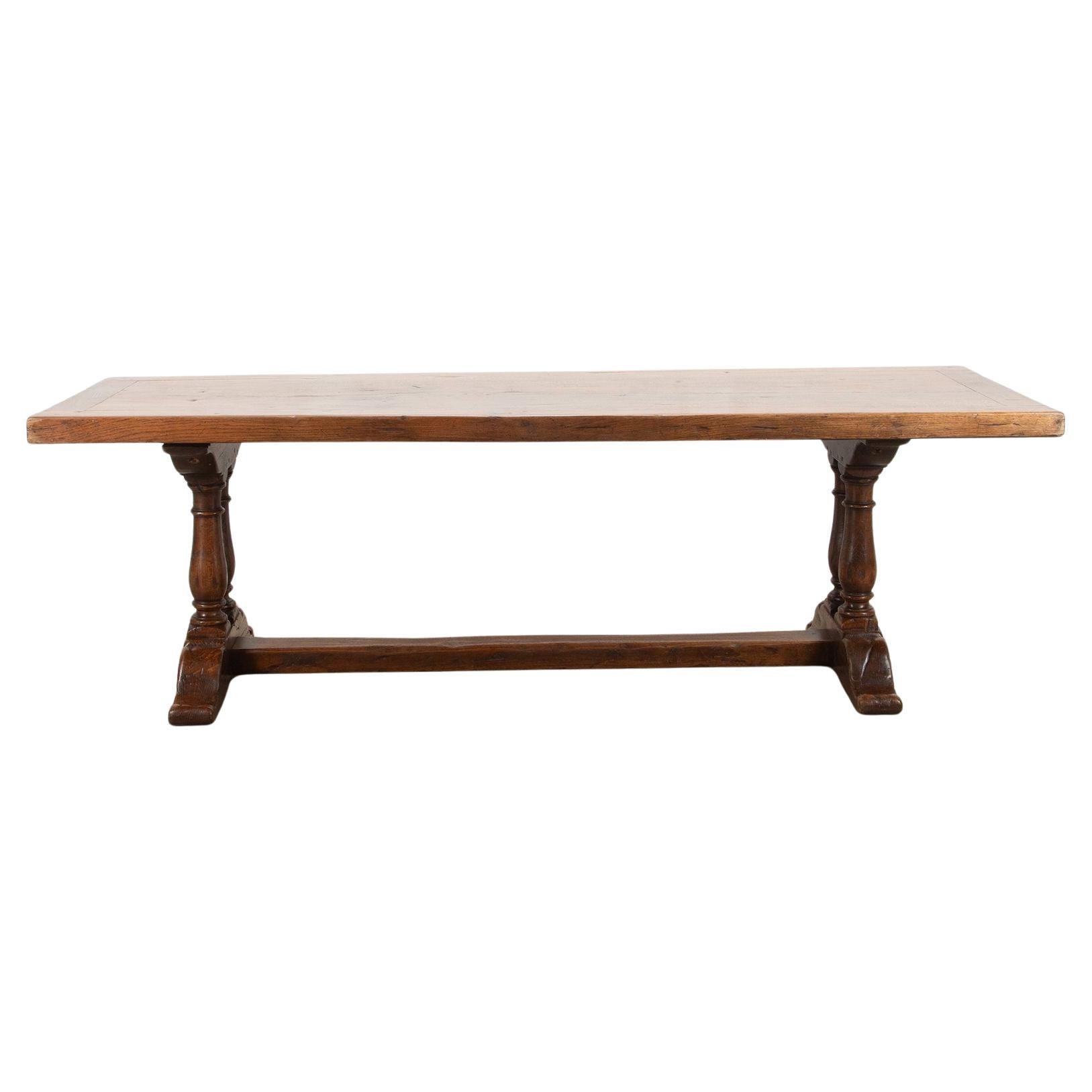 Large 20th Century French Oak Refectory Table