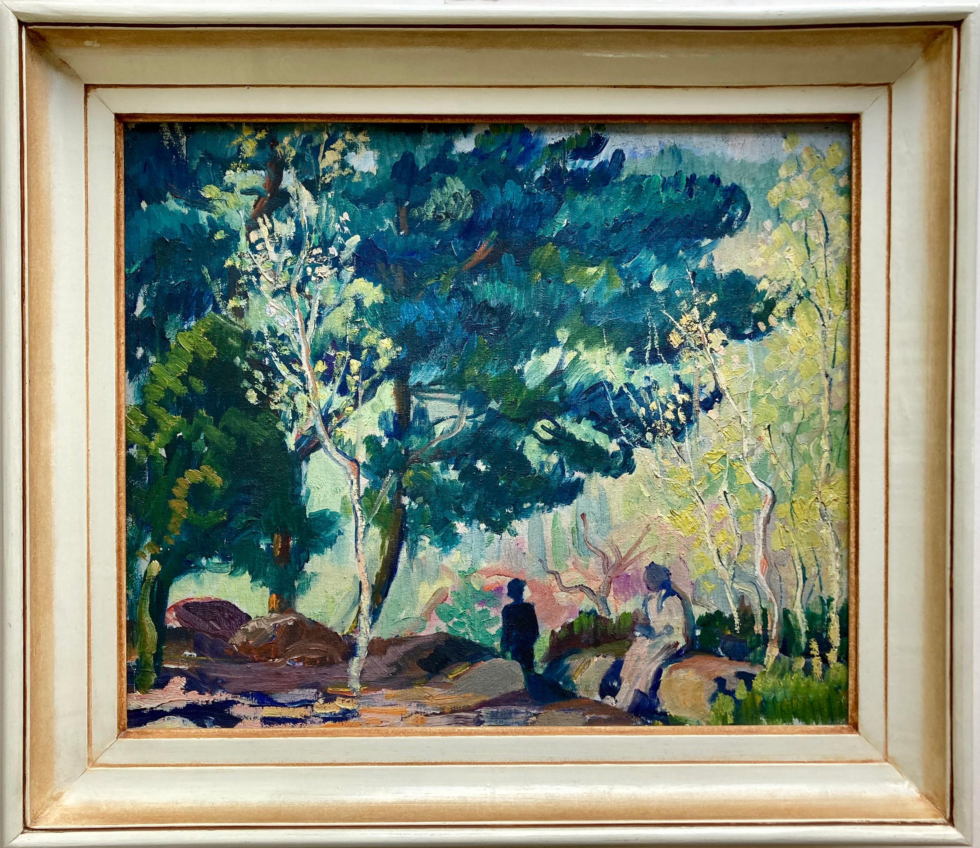 A colorful and striking piece of original art dating from around the 1940/50s. This oil painting on stretched canvas has been sourced in France. Unfortunately, the artist, evidently very skilled, has not signed nor dated his/her piece. Clearly