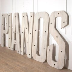 Large 20th Century French 'PIANOS' Pine Letters