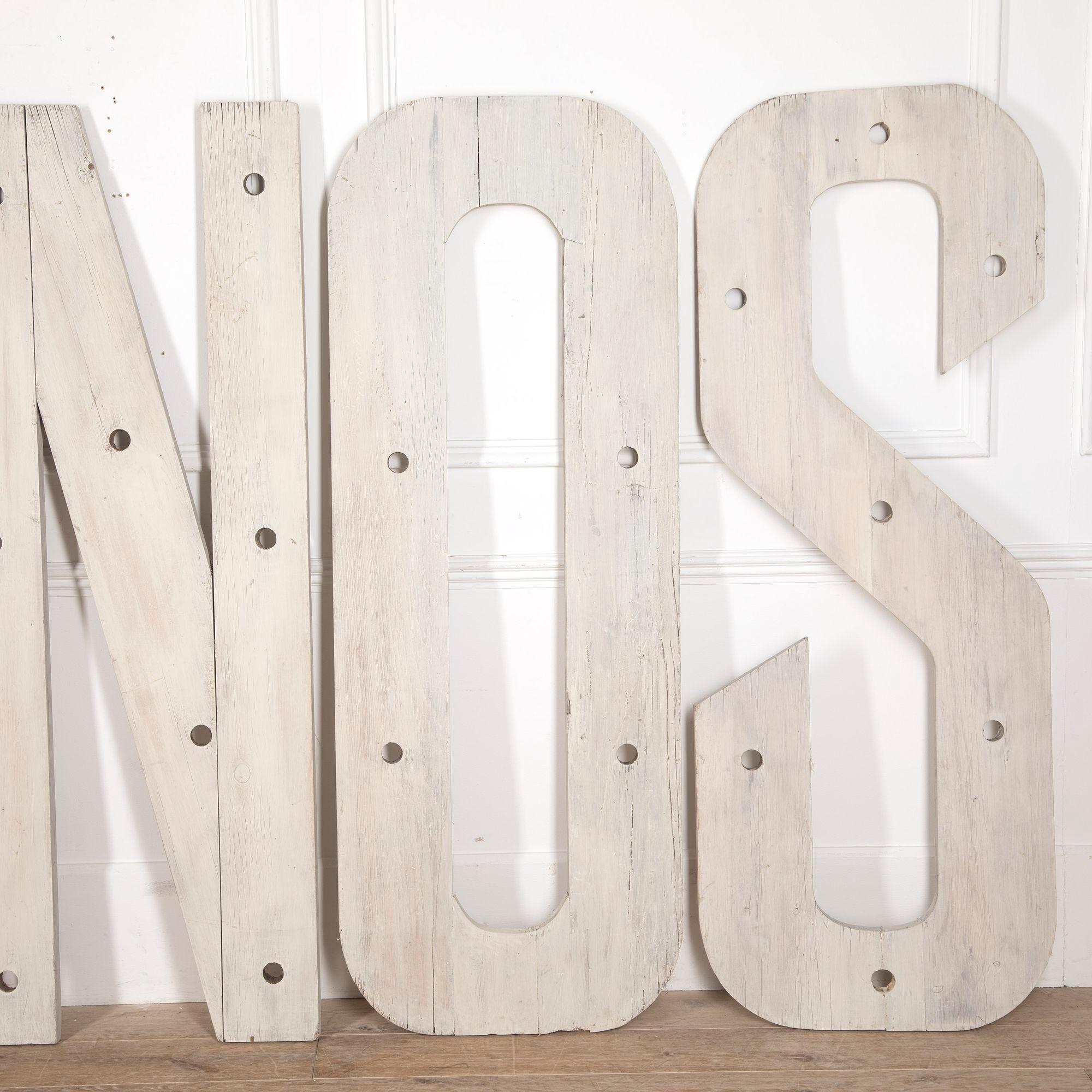 Large 20th Century French 'PIANOS' Pine Letters In Good Condition For Sale In Gloucestershire, GB