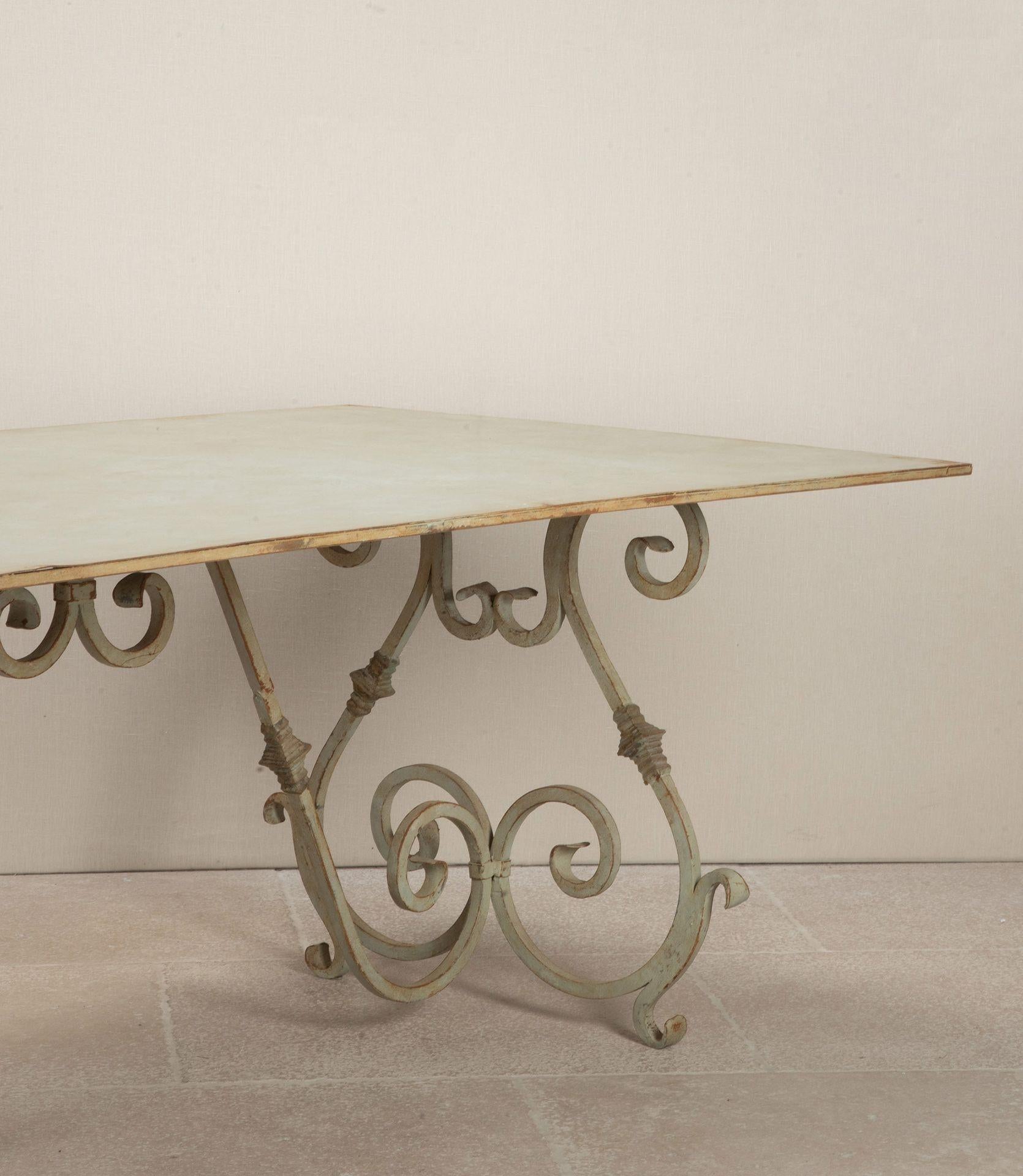 Large 20th Century French Wrought Iron Garden Table For Sale 5