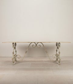 Large 20th Century French Wrought Iron Garden Table