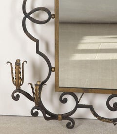 Large 20th Century French Wrought Iron Mirror
